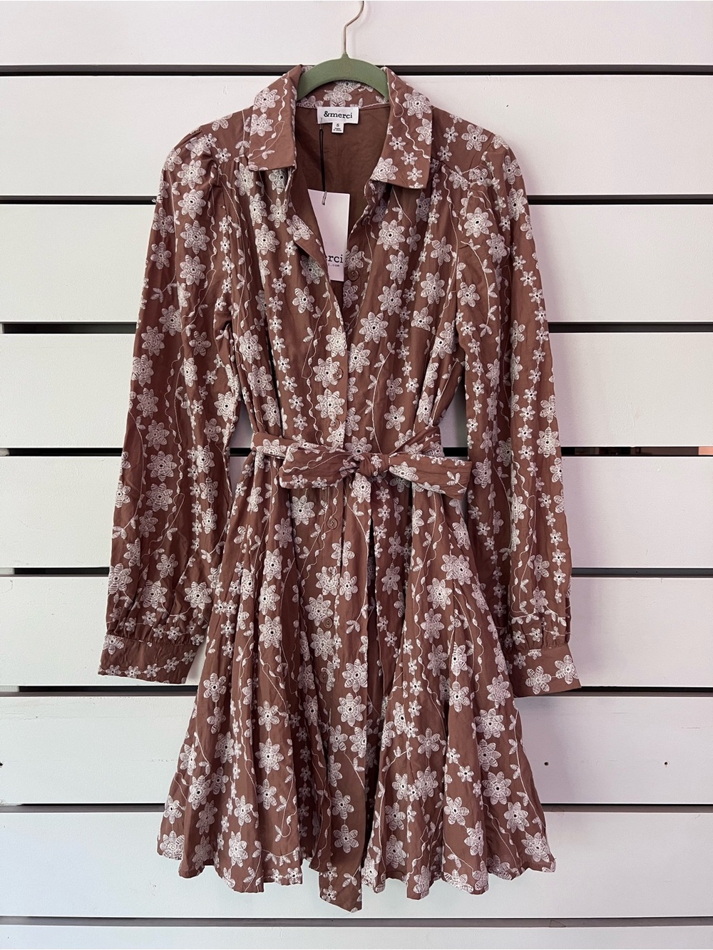 NWT Floral Embroidery Button Down
Flared Mini Dress - Picture 6 of 13